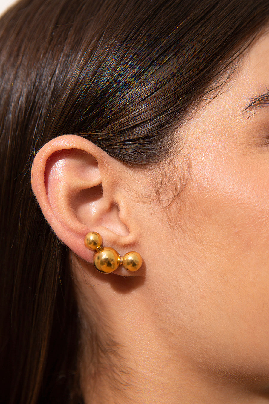 Brinco Bubbles Polido Ouro Amarelo