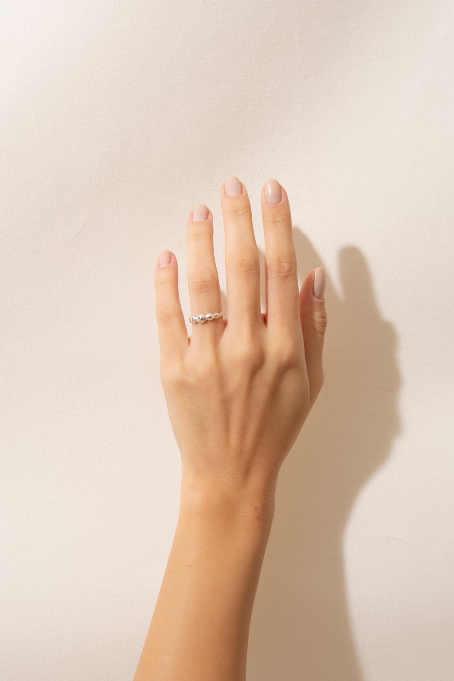 Meia Aliança Esferinhas Prata