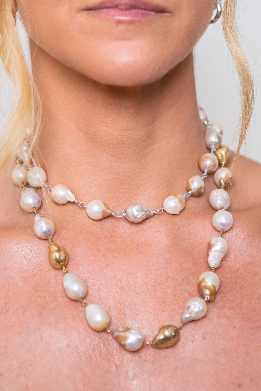 Gargantilha Pérolas Prata