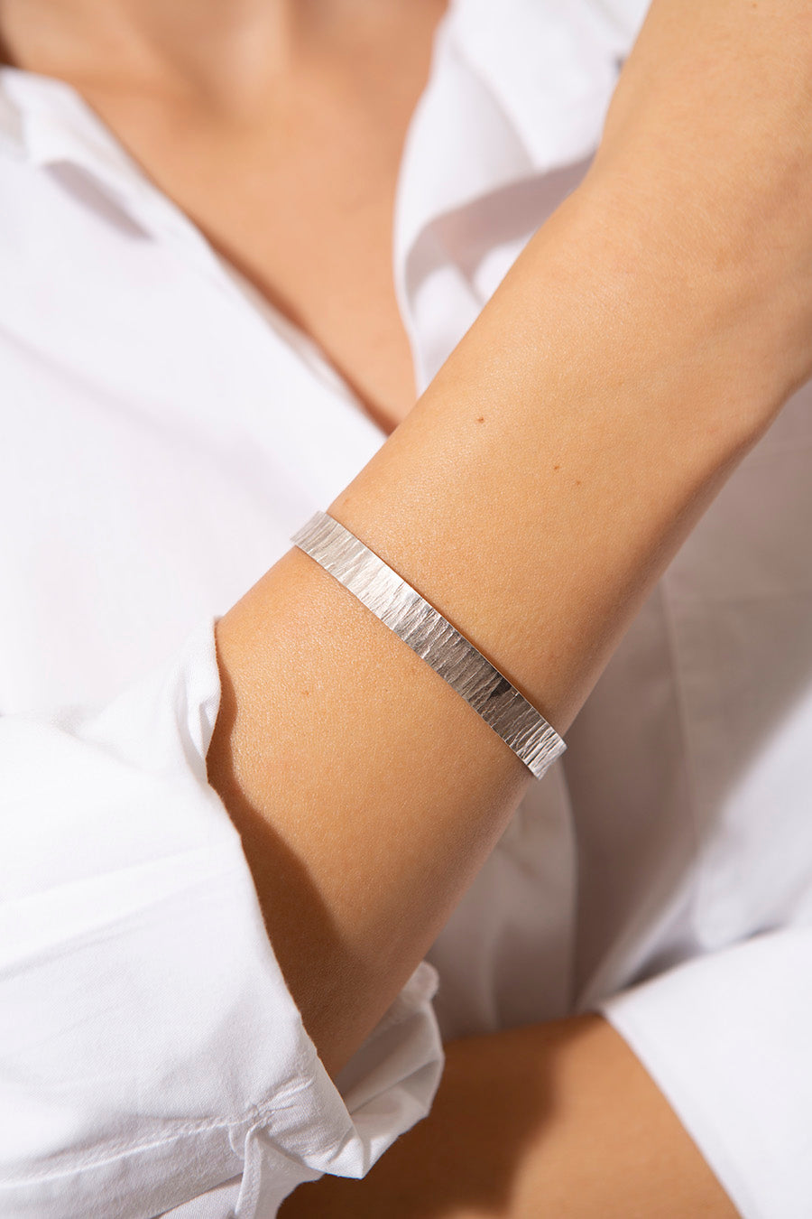 Pulseira Martelada Prata
