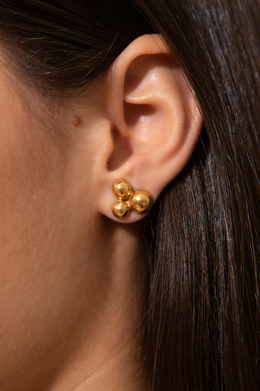 Brinco Bubbles Polido Ouro Amarelo