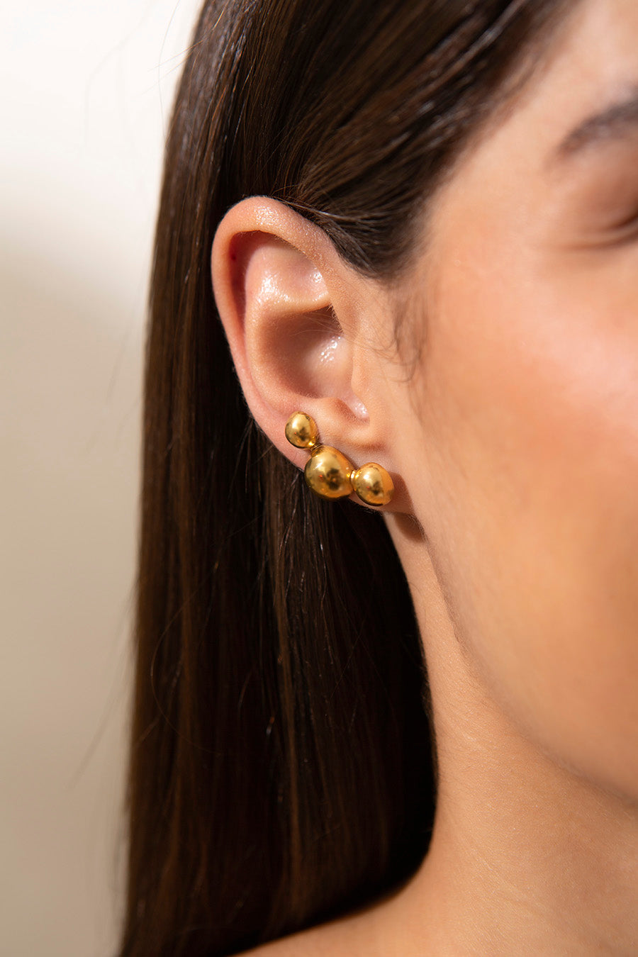 Brinco Bubbles Polido Ouro Amarelo